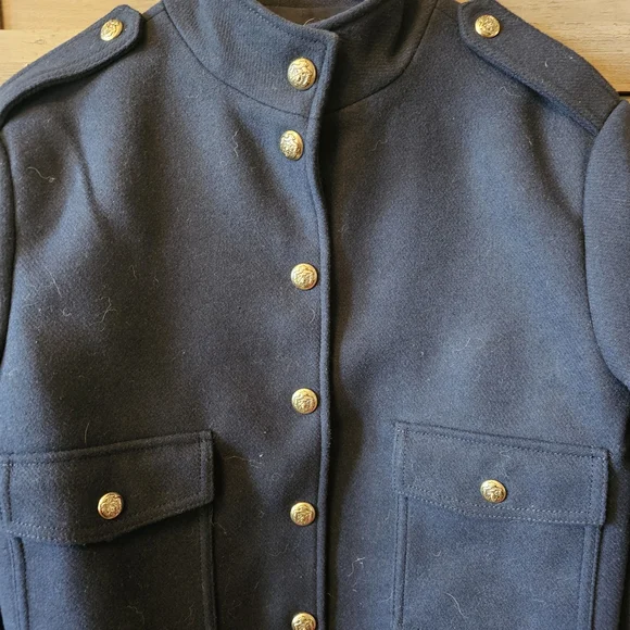 LOFT Dark Blue Jacket with Metallic Accents - Picture 4 of 8